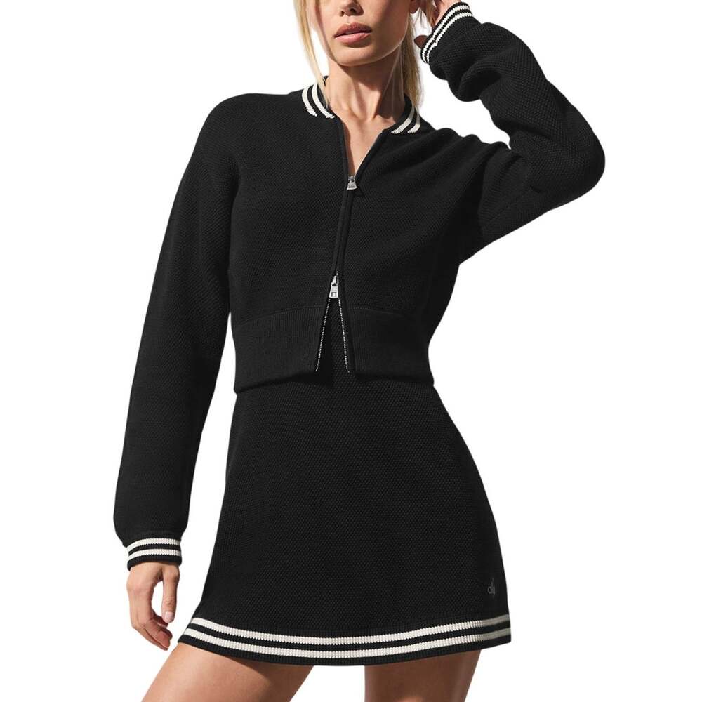 Alo Yoga Cropped Black Tennis Club Jacket Size S
